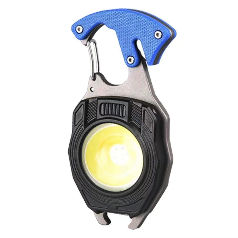 Glowbit: Ultimate 9-in-1 COB Keychain LED Work Light with Magnetic Back, Lighter, Bottle Opener, Screwdriver, Whistle, Seatbelt Cutter, Foldable Stand & Carabiner with USB-C Charging