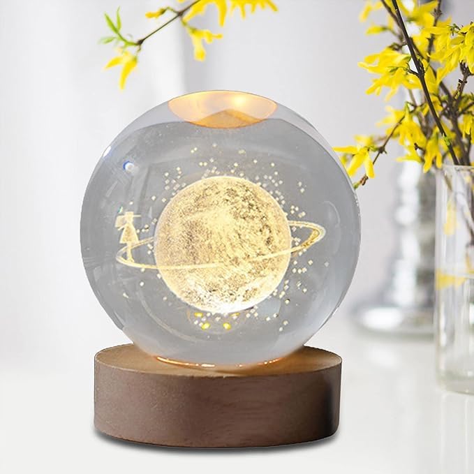 Pluto: 3D LED Crystal Ball & Holograph Night Lamp