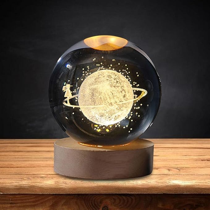 Pluto: 3D LED Crystal Ball & Holograph Night Lamp