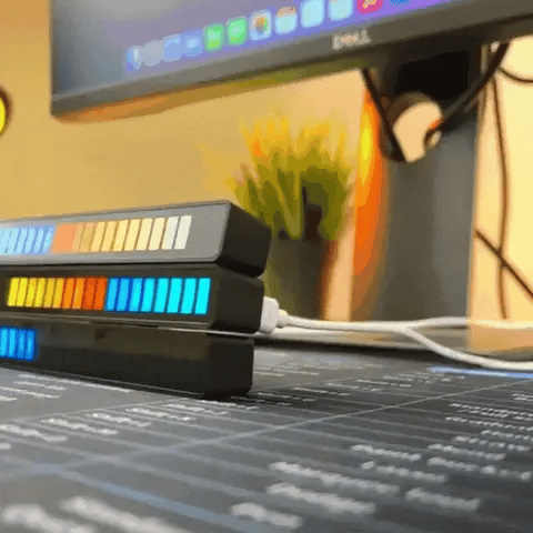 VibEQ: Sound Reactive RGB Light Bar, USB-C Rechargeable with In-built Mic & 32 Patterns, LED Strip for Car, Desk, Studio & Gaming Room