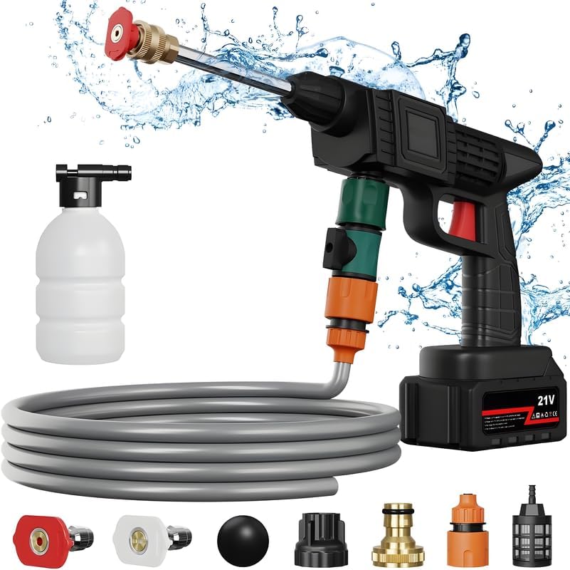 PowerJet: Cordless High Pressure Car Washer (12000mAh, 48V, Dual Battery)