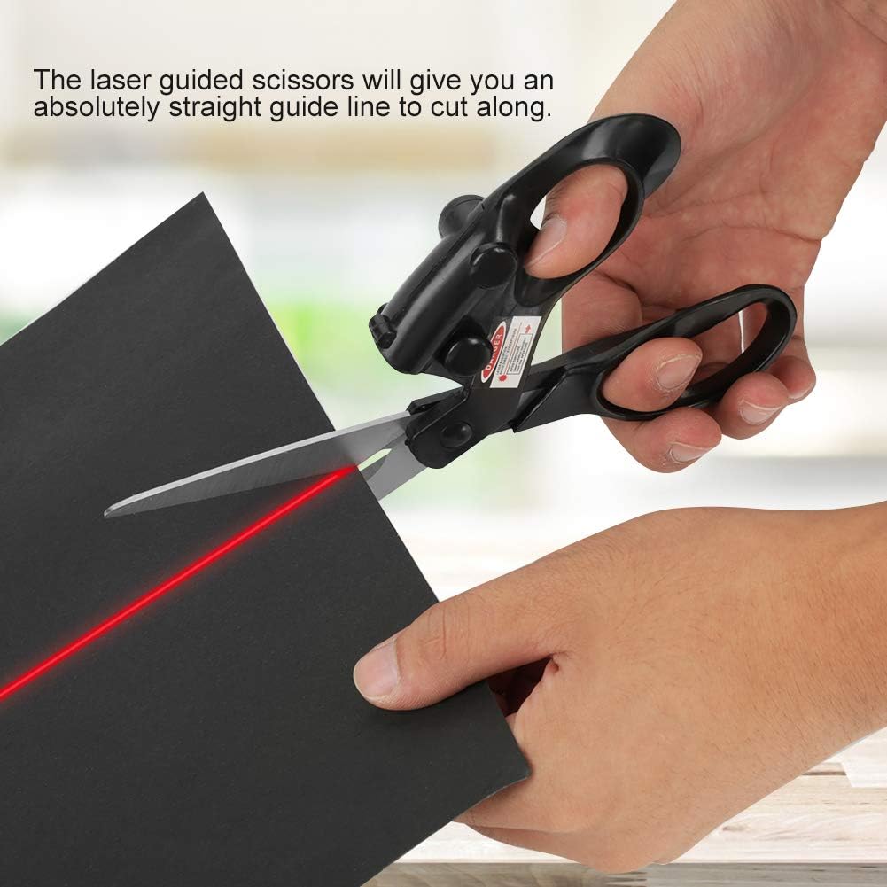 LaserCut – Laser guided Scissors with Stainless Steel Blades, Built-In Laser Pointer Guide for Art & Craft Straight Cutting