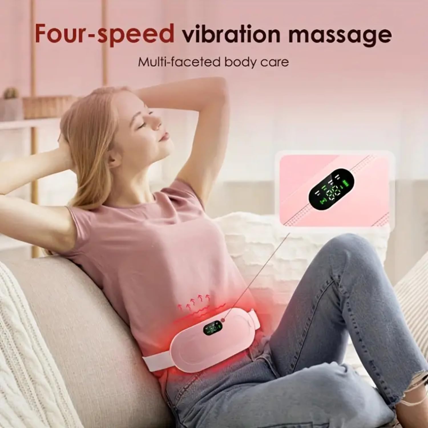 HeatEase: Portable Cordless Menstrual Heating Pad & Massage Belt for Period Pain