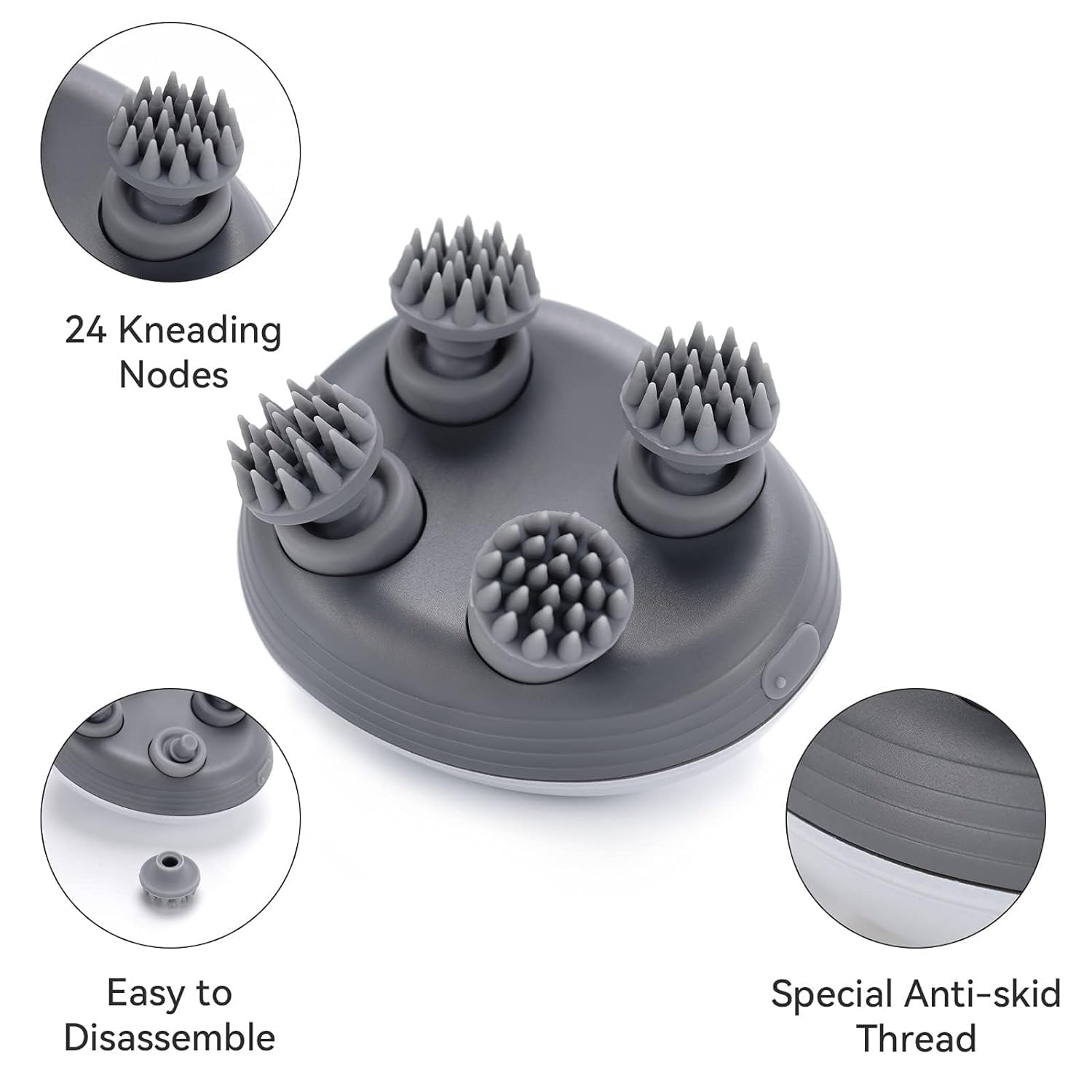 Relivo: Portable 3-Speed Scalp Massager with 96 Kneading Nodes, Handheld Head Massager for Relaxation, Stress Relief & Hair Growth Support