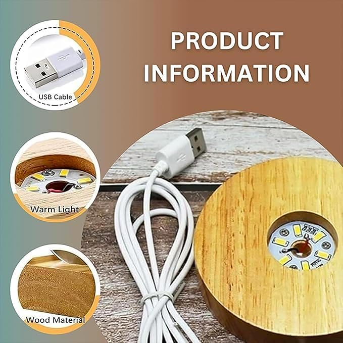 Laxmi: 3D LED Laxmi Ji Crystal Ball Night Lamp with USB-Powered Glow &