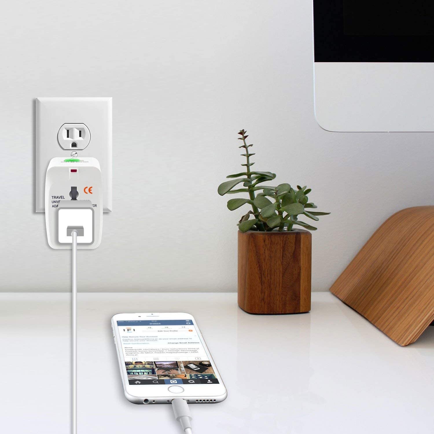 PluGo: Universal Travel Adapter with USB, All-in-One International Plug Adapter for Charging & Appliances Compact Worldwide Adapter for Travel