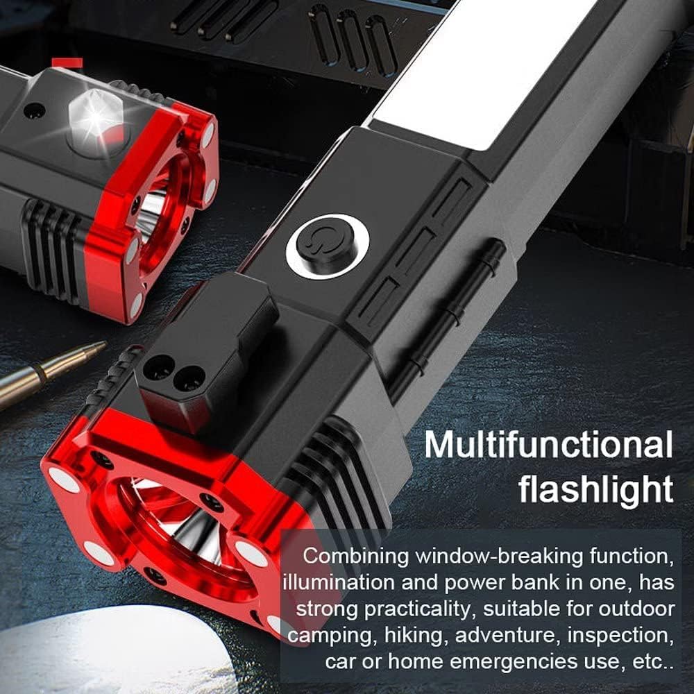Torchii: Magnetic LED Emergency Rechargeable Torch & Cob Light with Window Breaker & Seat-Belt Cutter, for Car Safety, Camping & Outdoor Use