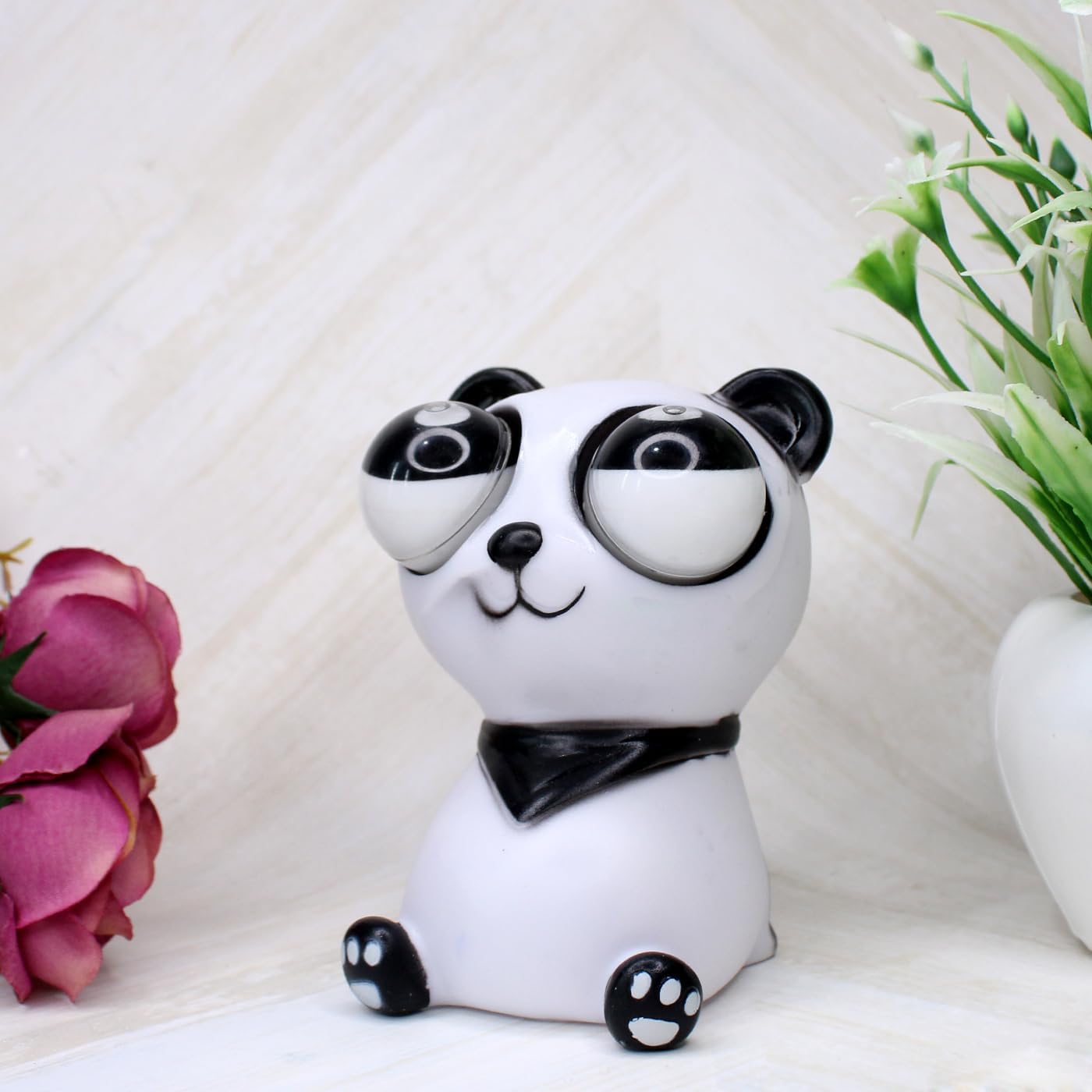 PandaPop: Squishy Eye-Popping Panda Squeeze Stress Relief Fidget Toy for Work Desk & Gifting