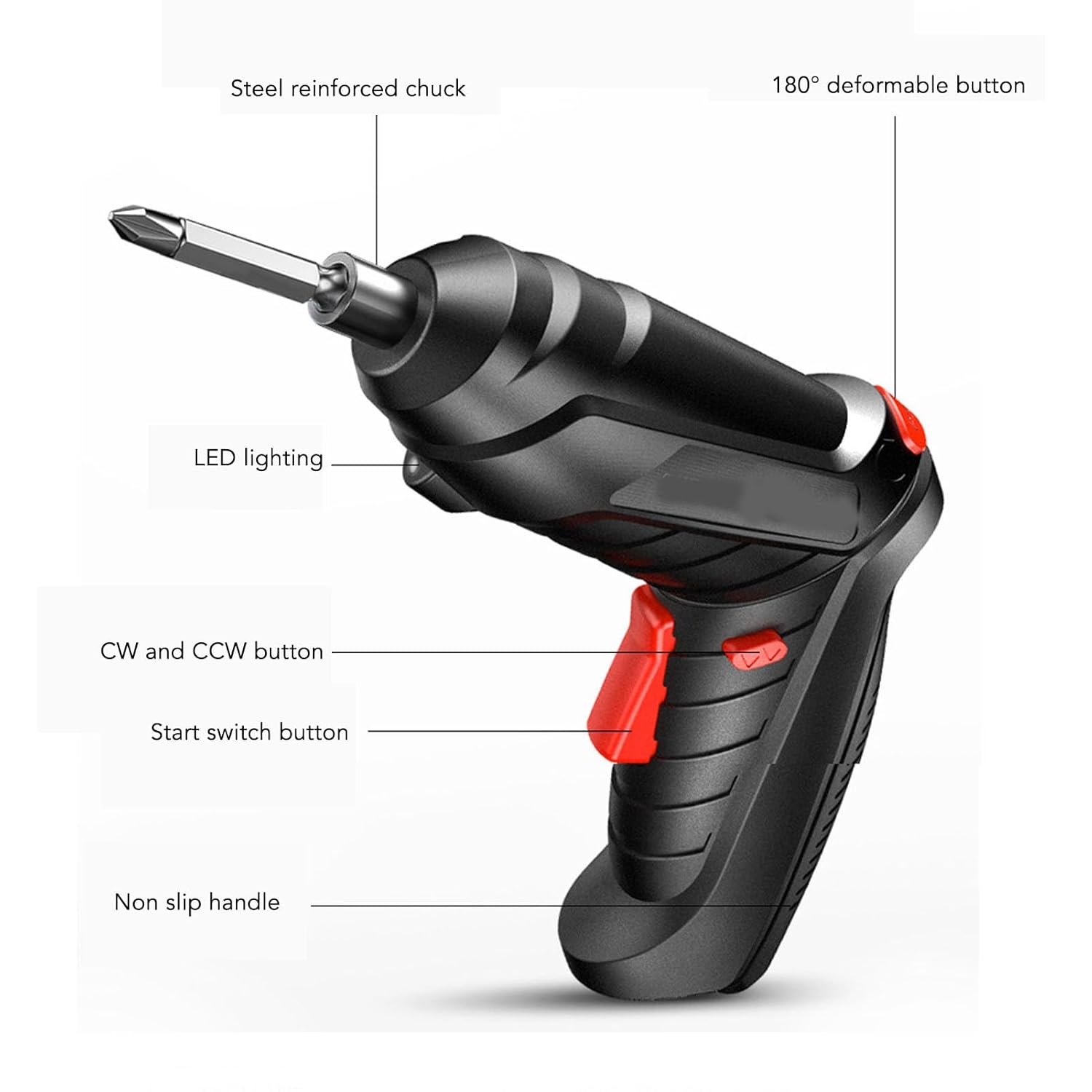 ToolKit: Cordless Electric Screwdriver Kit (47-Piece Set), 4.2V Rechargeable Portable Drill with USB Charging, 3.2Nm Torque for Home Repair & DIY
