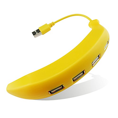 BananaHub: Quirky 4-Port USB 2.0 Hub with Cute Design, Sturdy Build Quality, Plug & Play, Compatible with Laptop, PC & Mac