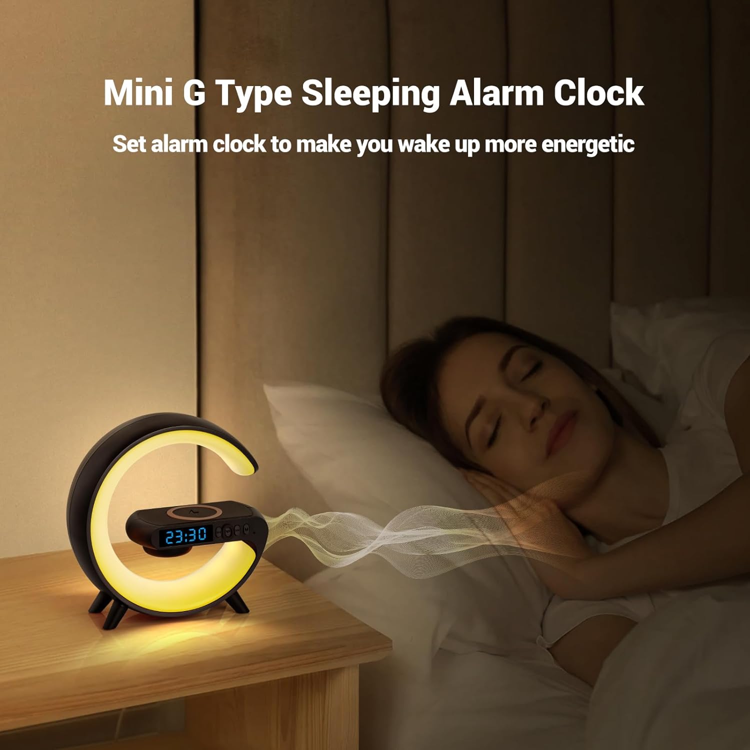 GoobleMini: G Lamp with RGB Light, Clock, Wireless Charger & Bluetooth Speaker