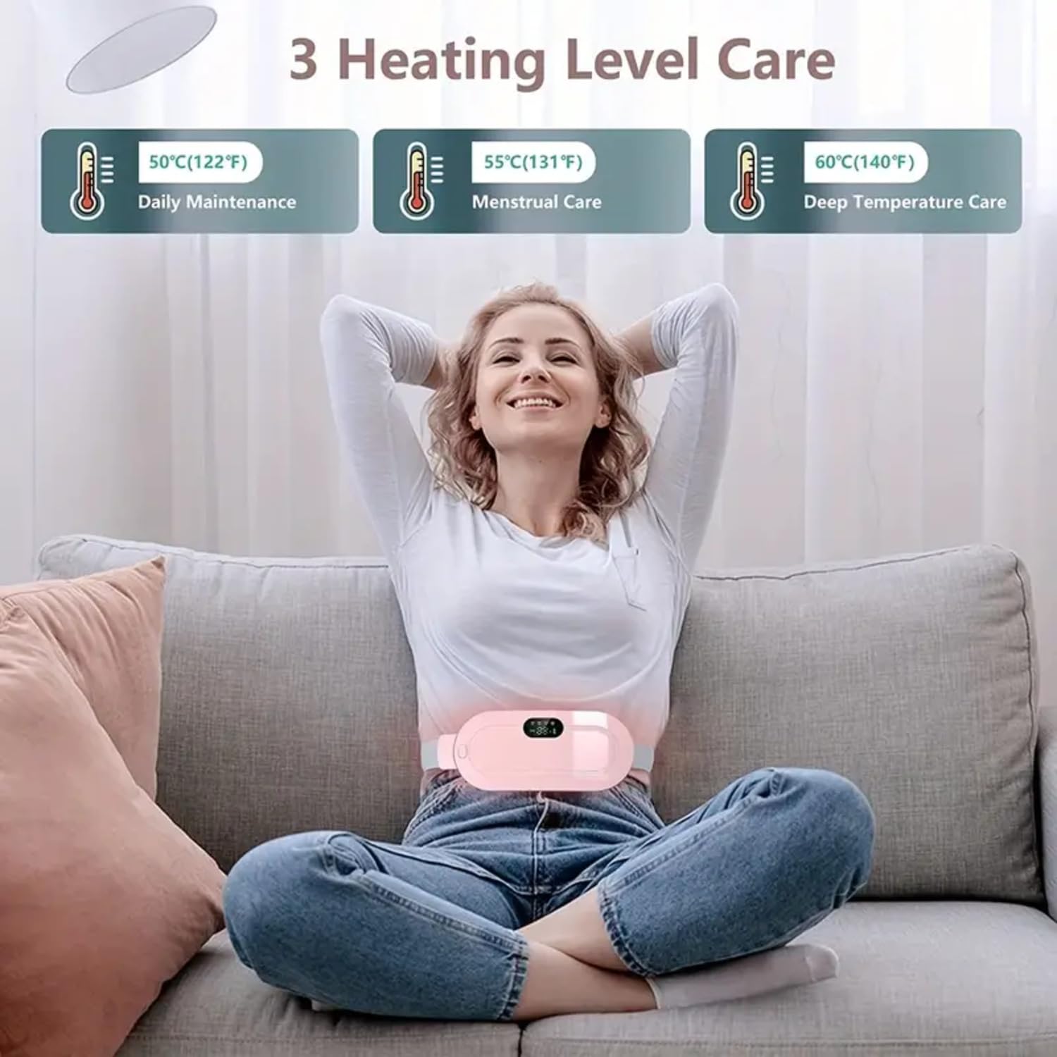 HeatEase: Portable Cordless Menstrual Heating Pad & Massage Belt for Period Pain