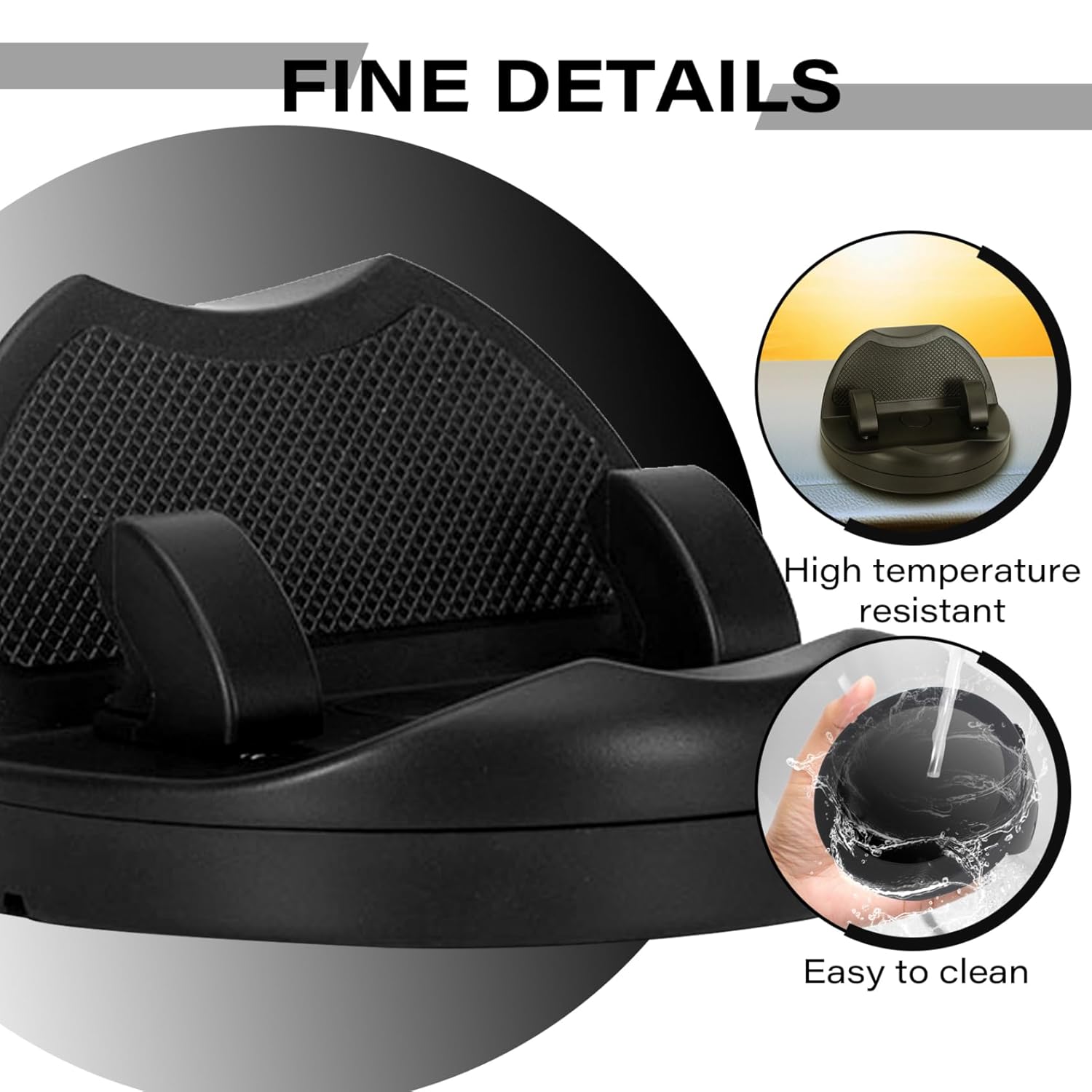 DashDock: Car Dashboard Phone Holder with Non-Slip Base, Anti-Fall Mount with Built-In Parking Number Display & Passive Speaker Amplifier for Hands-Free Driving