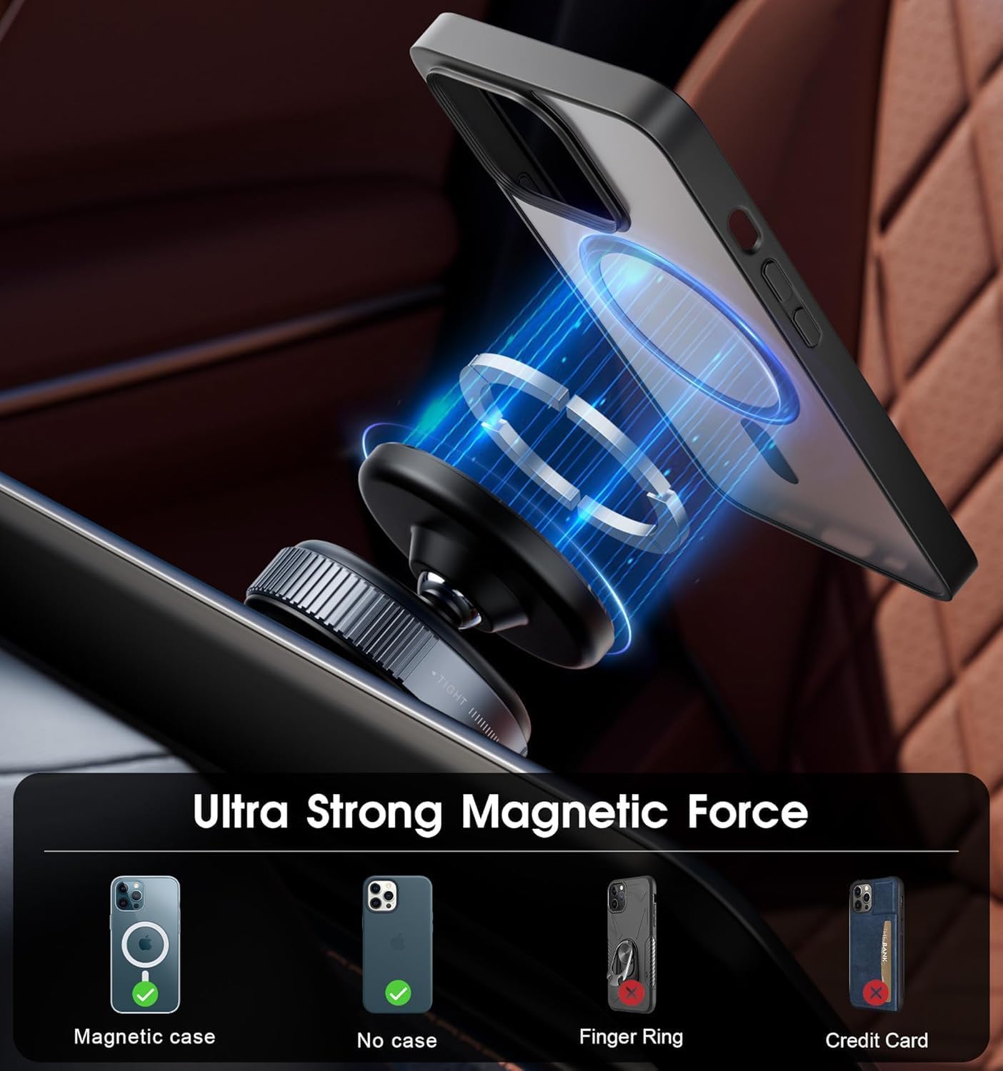 Stikko: Magsafe Strong Rotatable Suction Phone Holder for Car, Shower, Gym, Mi – Includes Magnet Ring