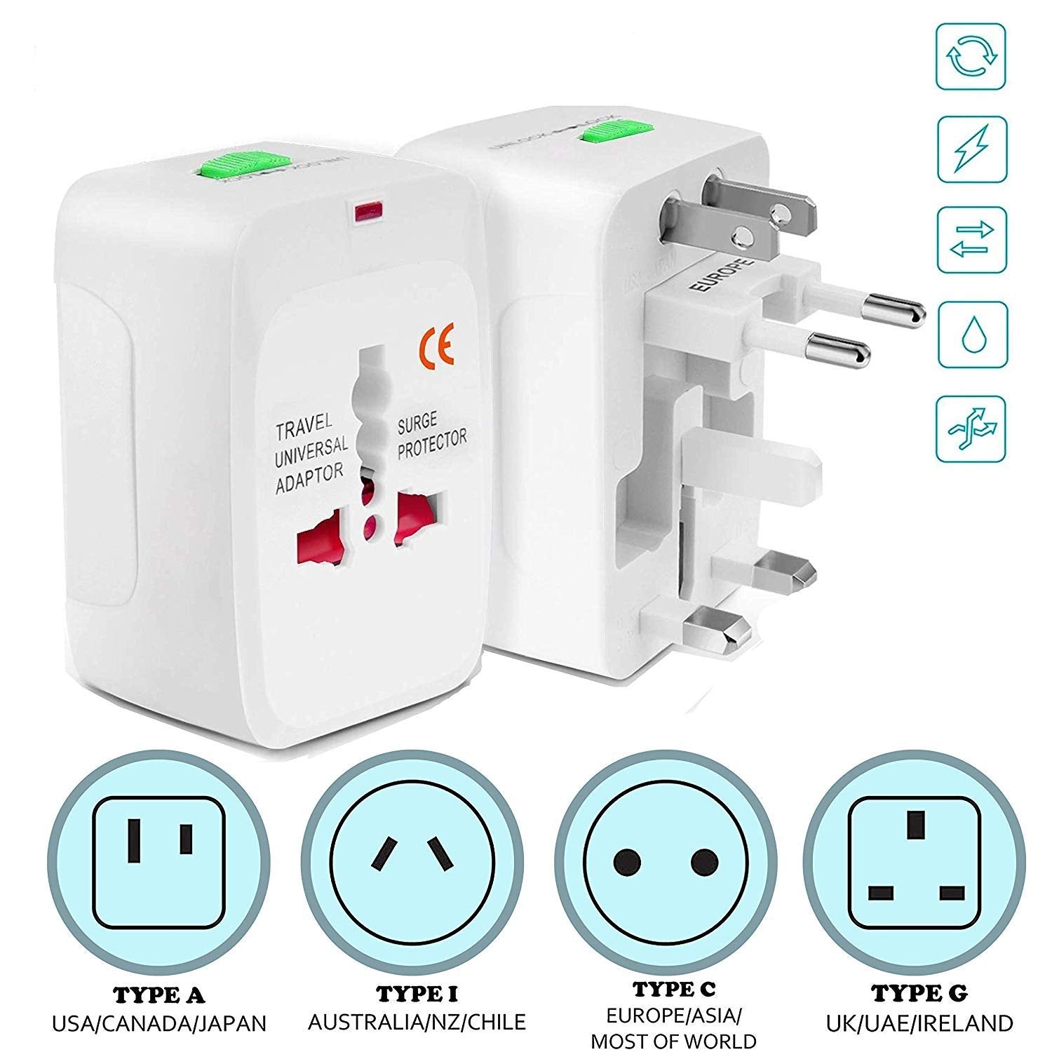 PluGo: Universal Travel Adapter with USB, All-in-One International Plug Adapter for Charging & Appliances Compact Worldwide Adapter for Travel