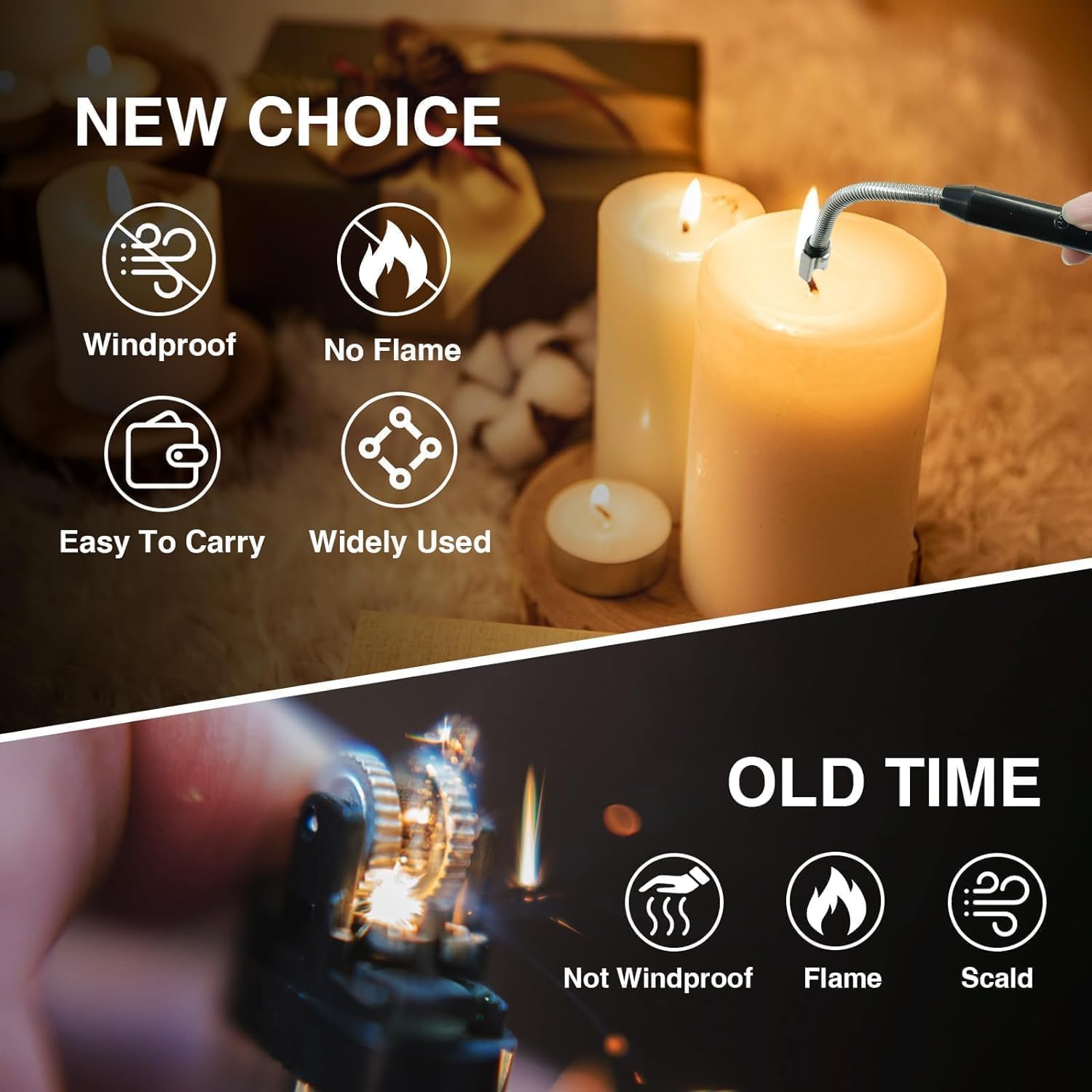 Flarex: USB-C Rechargeable Electric Arc Lighter, Windproof, Flameless & Flexible Neck Lighter for Candles, BBQ, Gas Stove & Outdoor Use