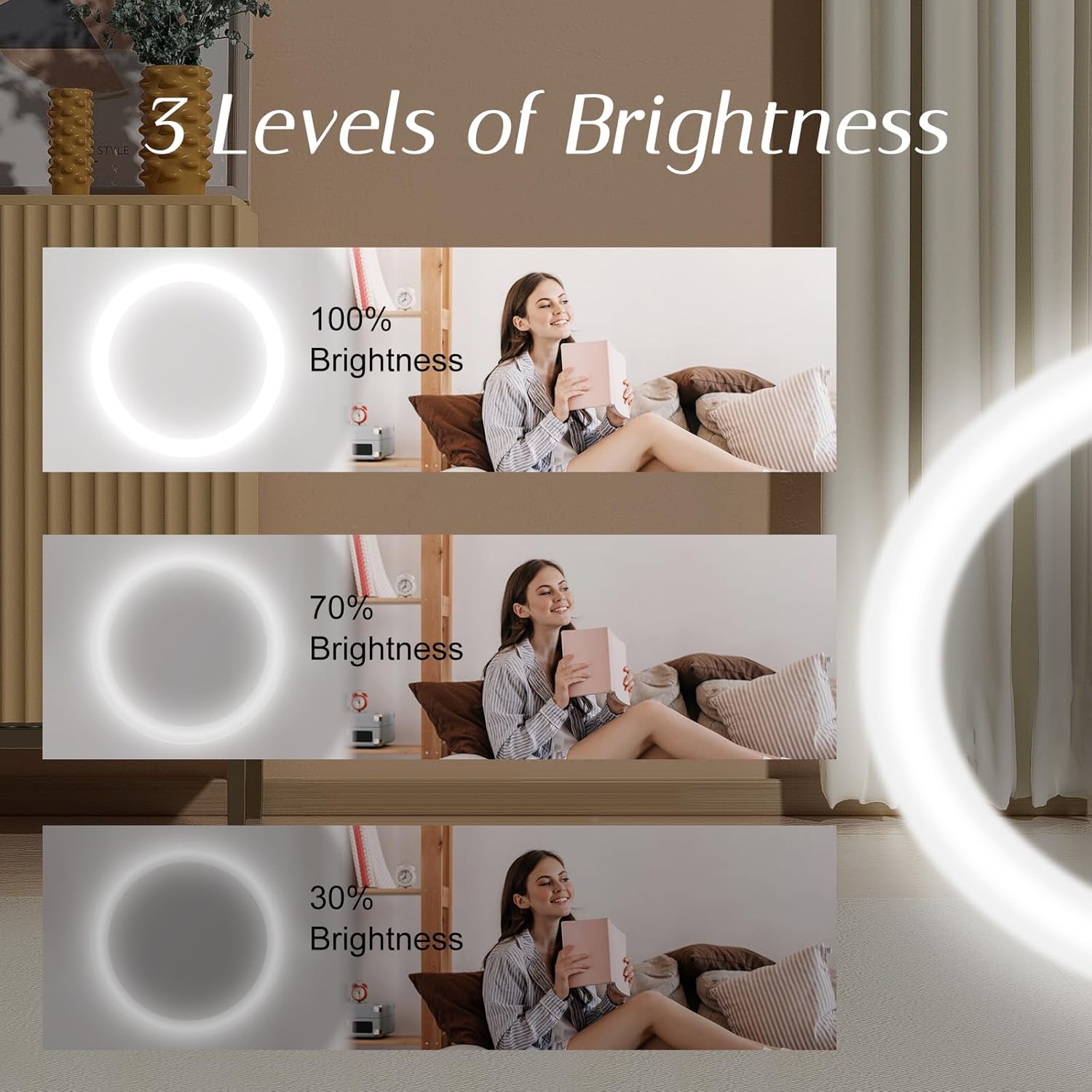 PocketGlow: LED Pocket Compact Mirror with 1X/3X Magnification, USB Rechargeable Mini Makeup Mirror for Purse, Travel & Daily Use