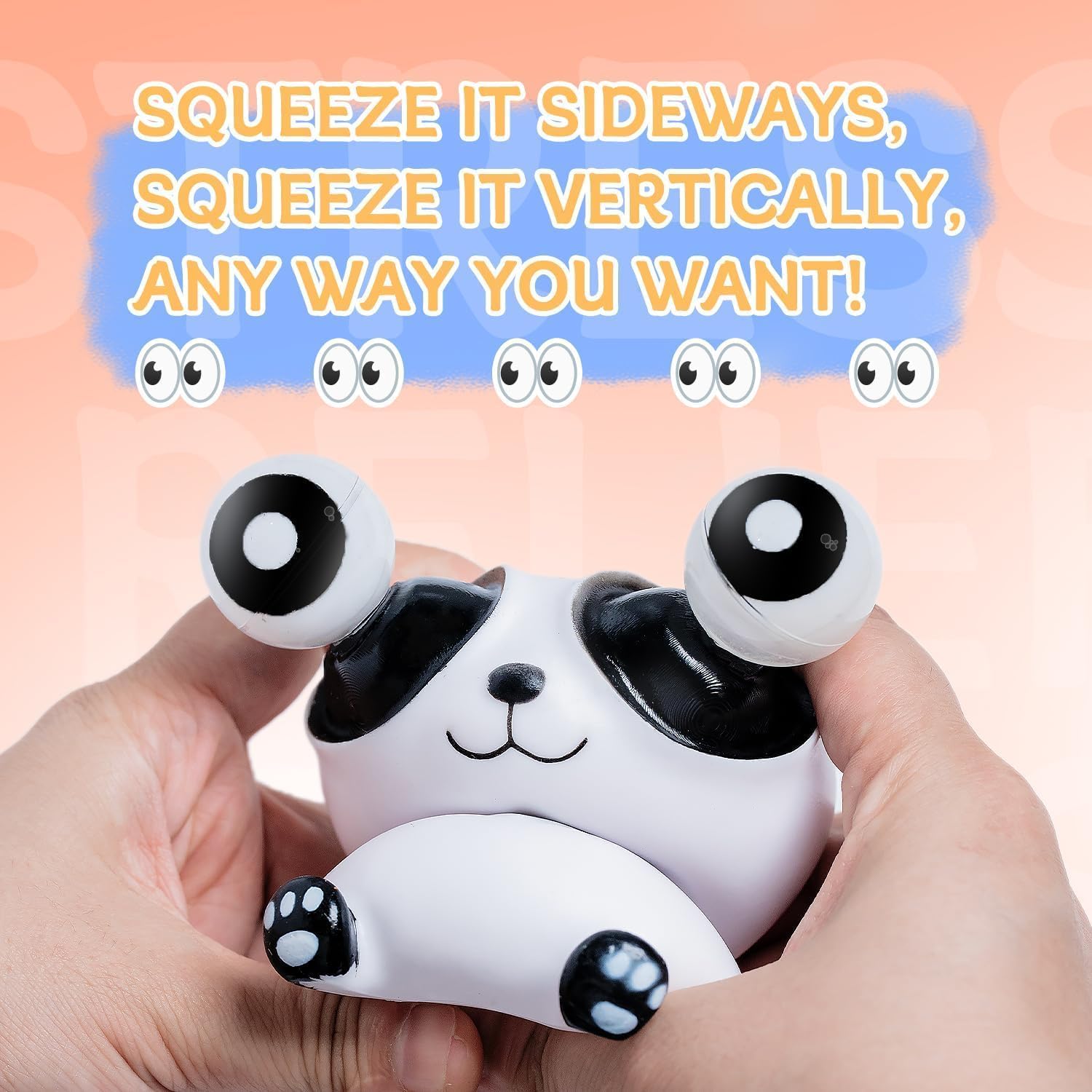 PandaPop: Squishy Eye-Popping Panda Squeeze Stress Relief Fidget Toy for Work Desk & Gifting