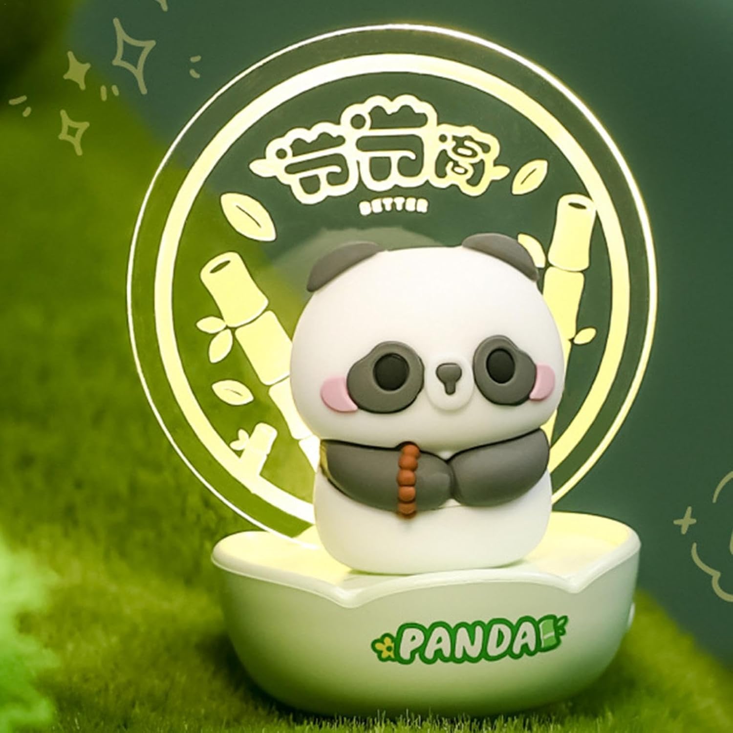Bamboo: Panda LED Night Light with Rechargeable Battery, Soft Ambient Glow & Touch Control, Cute Bedside Lamp for Kids' Room & Nursery Décor