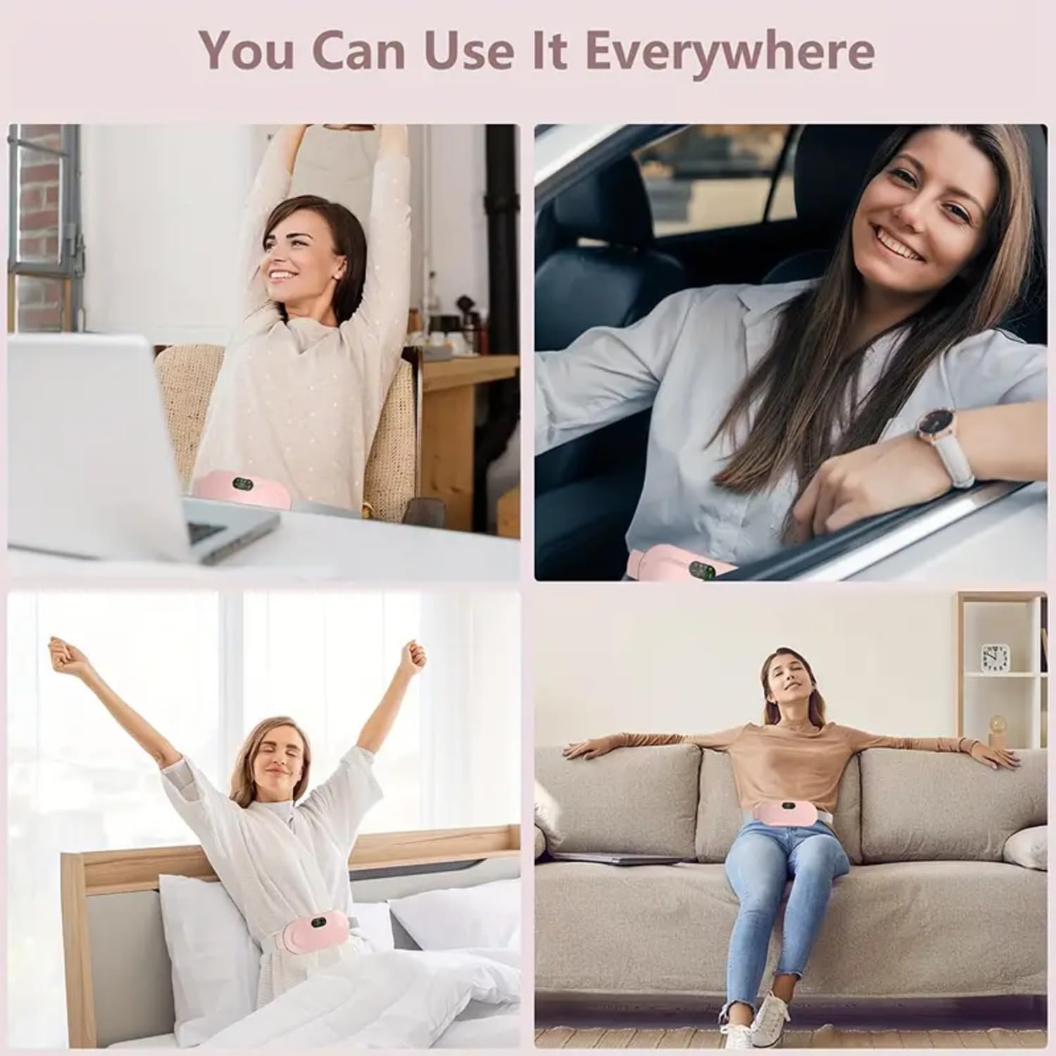 HeatEase: Portable Cordless Menstrual Heating Pad & Massage Belt for Period Pain