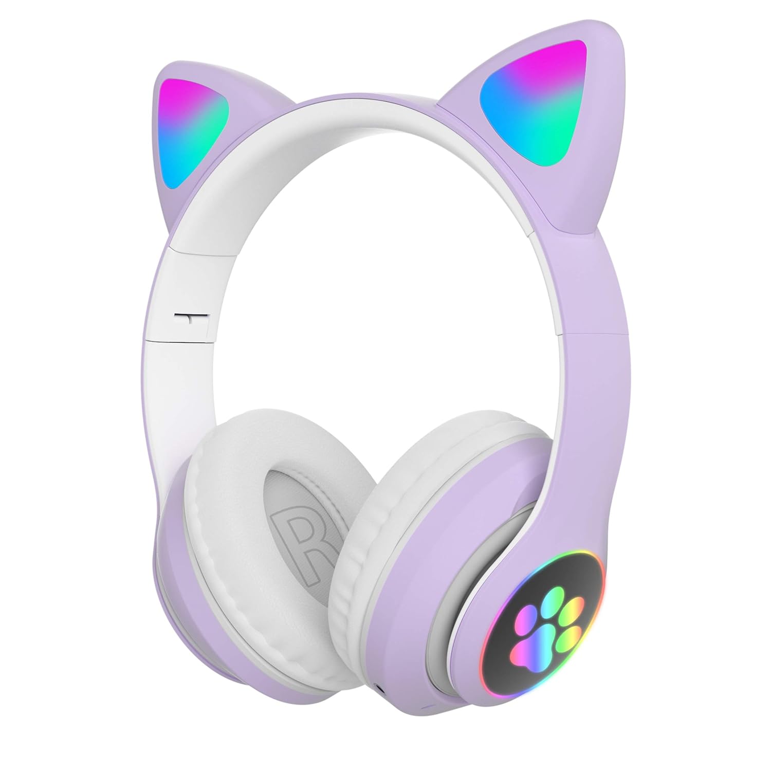 PurrStar: Cat Ear Bluetooth Headphones with LED Lights & Mic, Wireless Over-Ear Headphones with Microphone, Cute Kitty Design for Music & Gaming (Assorted Colour)
