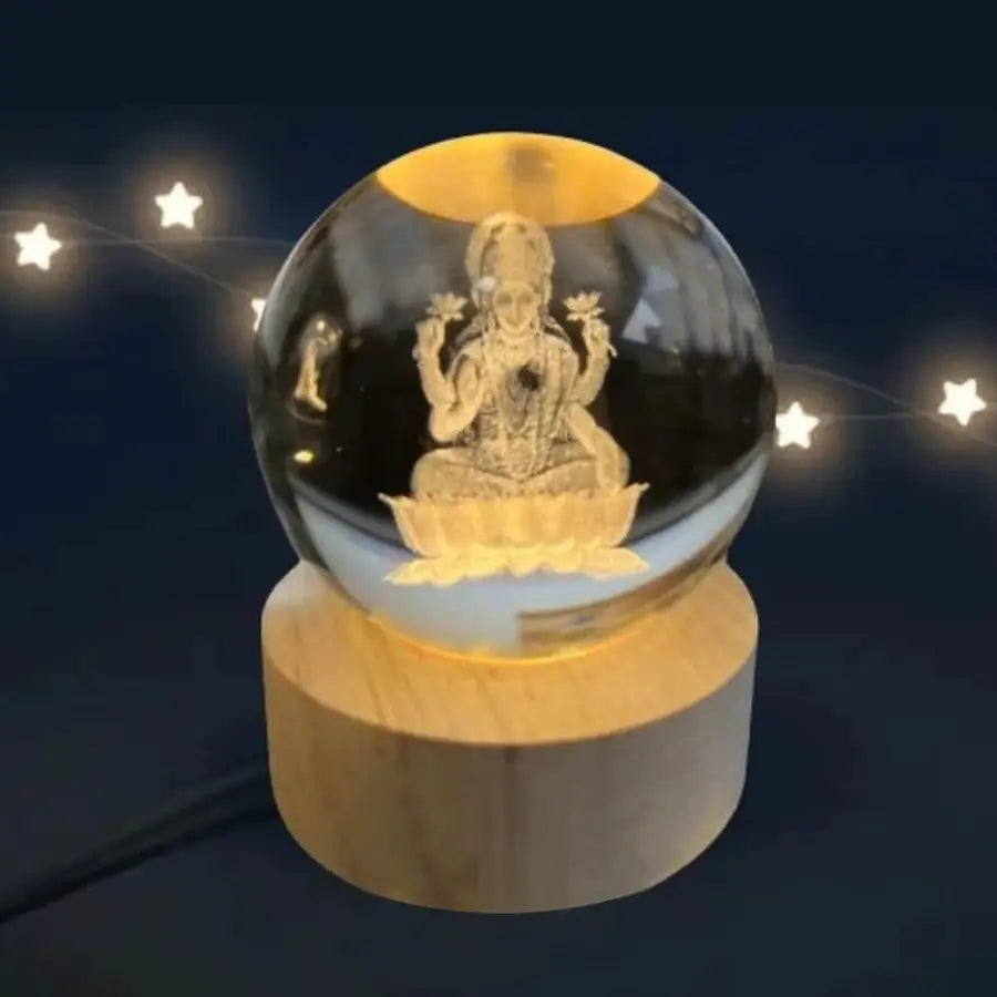 Laxmi: 3D LED Laxmi Ji Crystal Ball Home Decor / Mandir Lamp