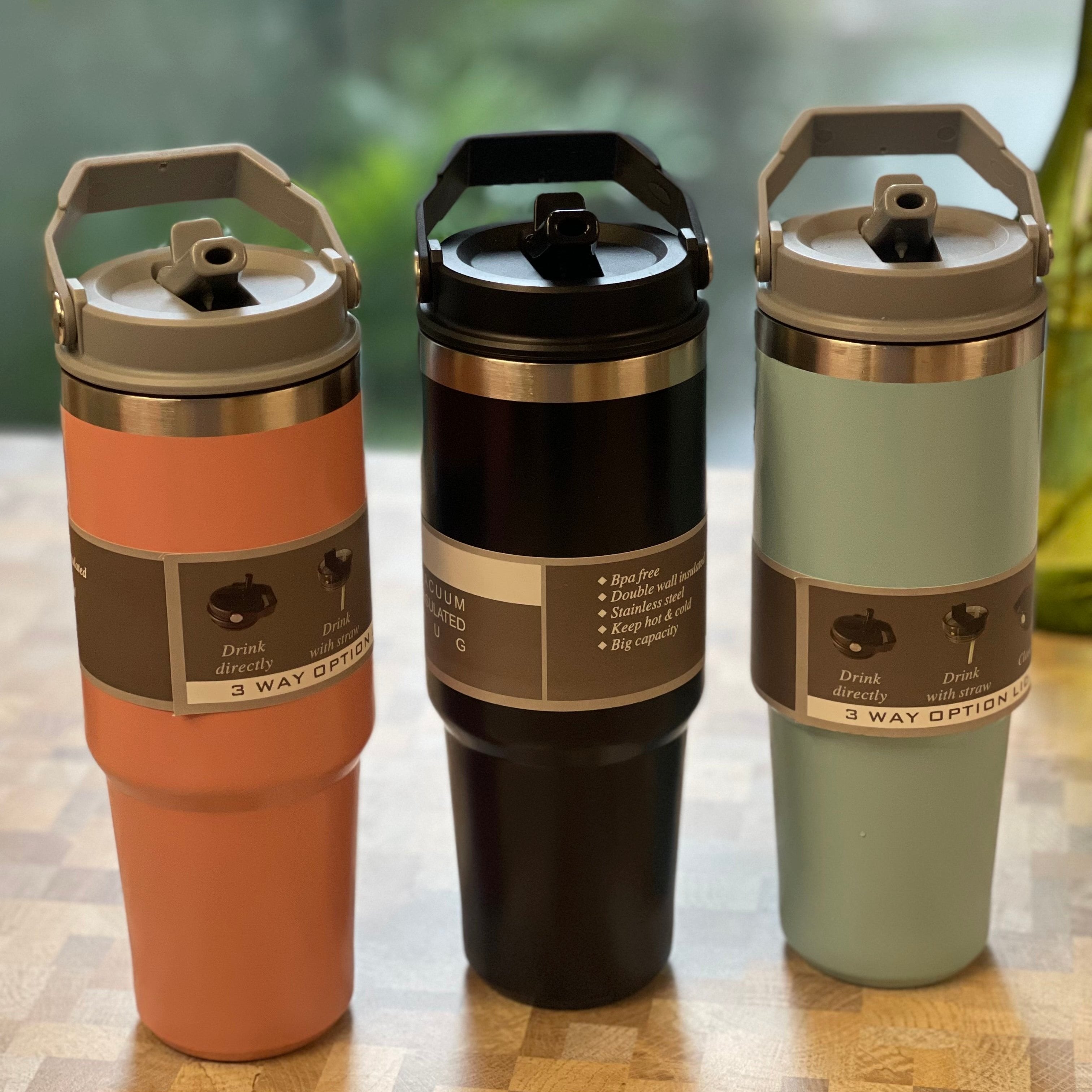 Stan: 900ml Leakproof & Insulated Stanley Tumbler Bottle with Handle