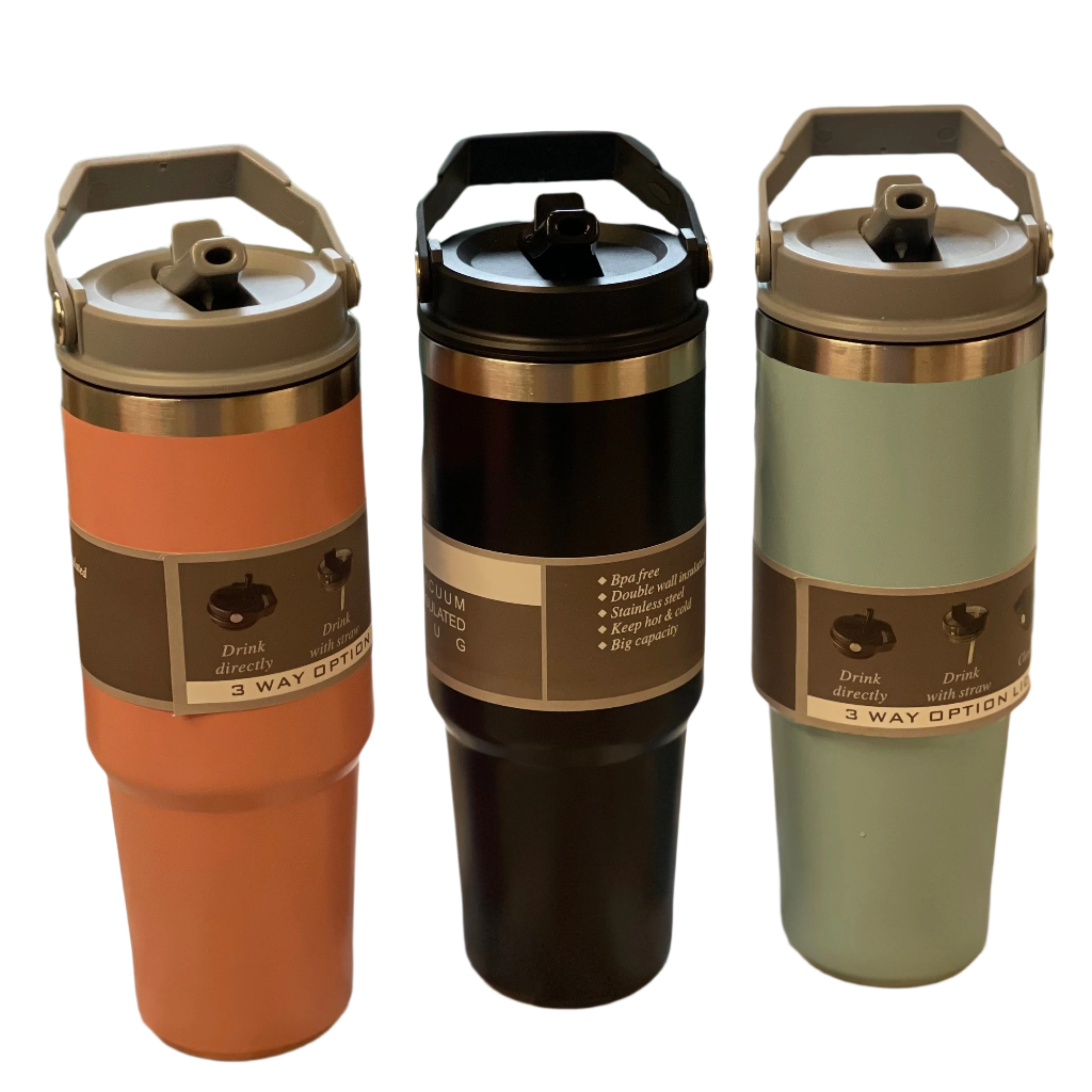 Stan: 900ml Leakproof & Insulated Stanley Tumbler Bottle with Handle