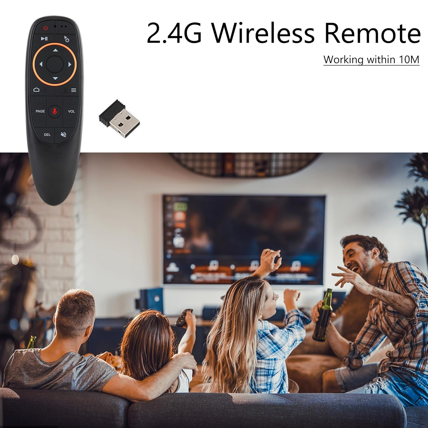 RemoteX: Universal  Remote Control for Android TV, 2.4G Wireless Voice Remote with Air Mouse, Motion Sensing & G10S-Style Design for Smart TV, TV Box, PC & Projector