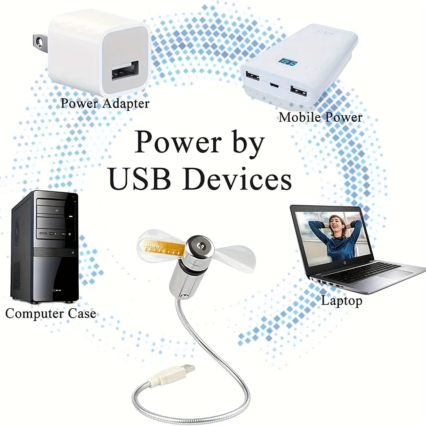 MsgFan: USB Powered LED Fan with Custom Message Programmable Display & Flexible Gooseneck, Ideal for Romantic, Cute Messages & Gifting with Clock