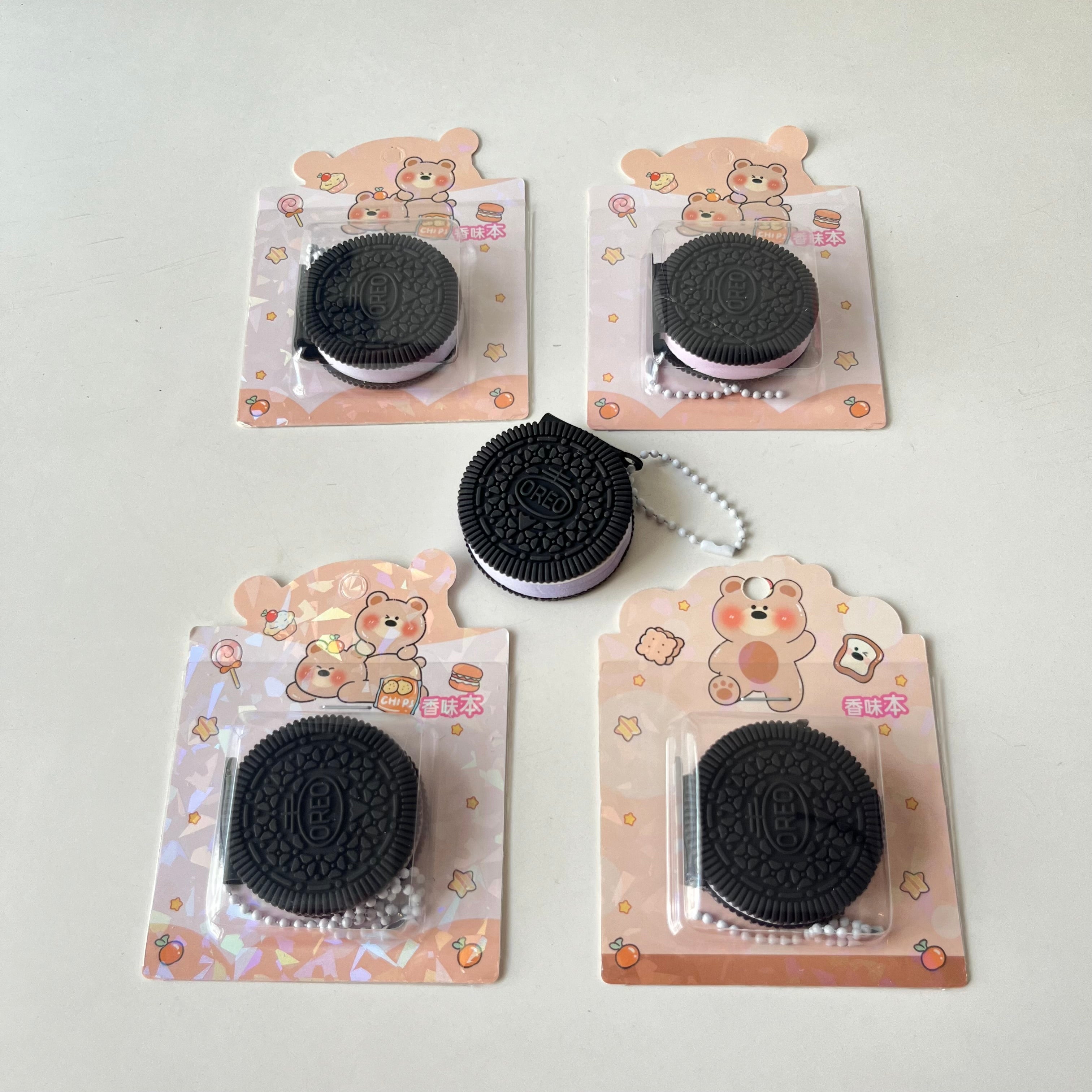 OreoMini: Scented Mini Oreo Keychain Diary Set Cute Compact Notebook for Notes & Gifting (2 Pcs)