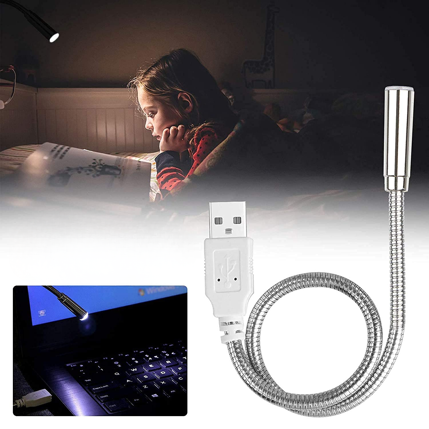 Flexy: Flexible USB Laptop Light for Eye Comfort & Productivity, LED Desk Lamp for Reading, Night Work & Reduced Eye Strain on Laptop, PC & Power Bank