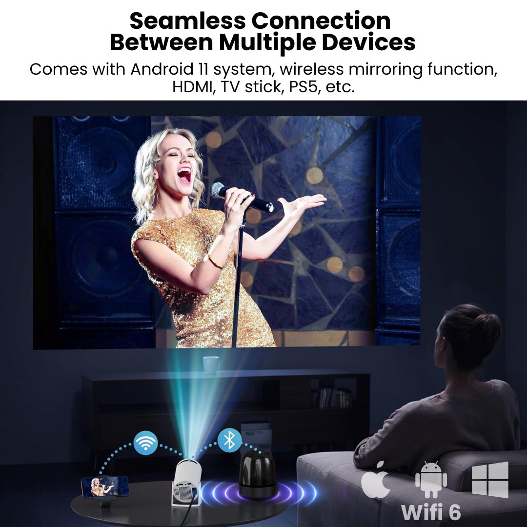 Zenith: Portable WiFi Enabled HD Smart Projector with Youtube, Netflix, Play Store & More