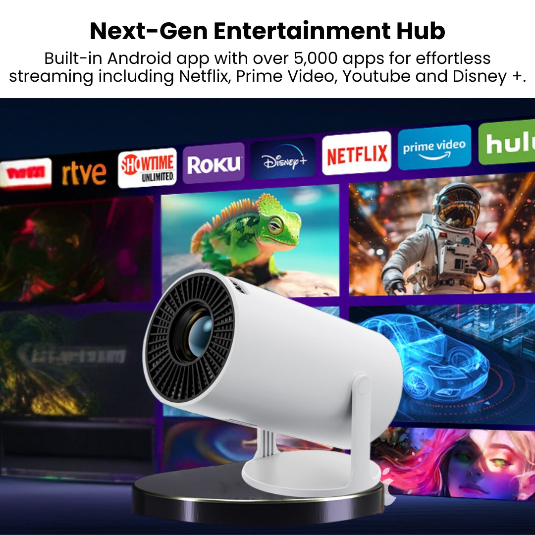 Zenith: Portable WiFi Enabled HD Smart Projector with Youtube, Netflix, Play Store & More