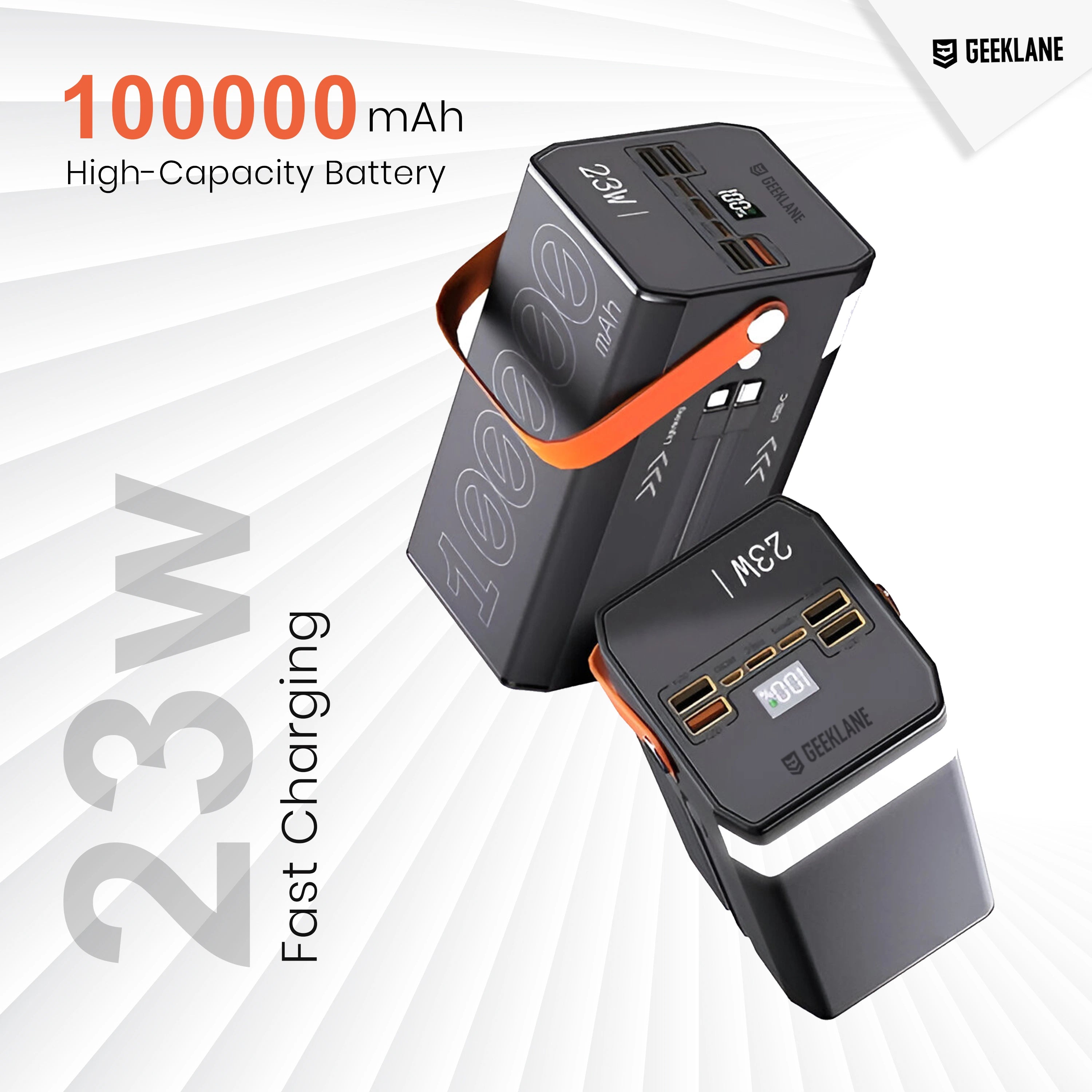 Bunker: Massive 1 Lakh (100,000 mAh) 7-Output LiPo Power Bank with PD 3.0 & Torch