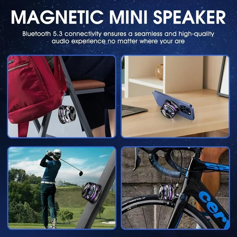 Voxa: Bluetooth Speaker with Magsafe Magnetic Mount, RGB Lights & Thumping Bass, Works as Phone Stand for Travel, Adventure & Gamers