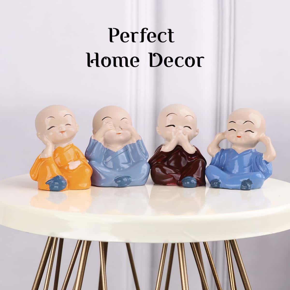 Bliss: Buddha Baby Monk Statues | Evergreen Gift Set (Set of 4)