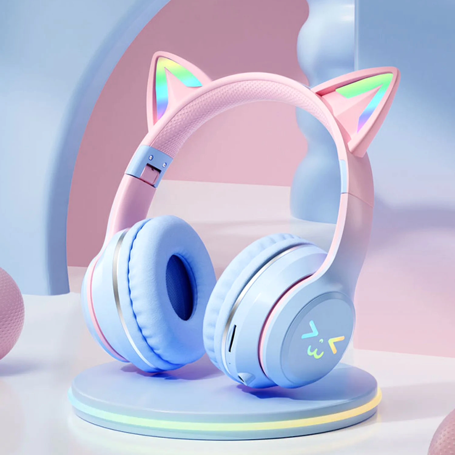 KittyHear: Wireless Cat Ear Headset with RGB Lights