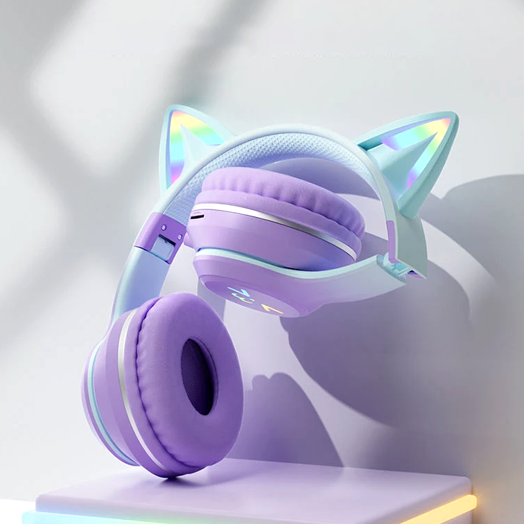 KittyHear: Wireless Cat Ear Headset with RGB Lights