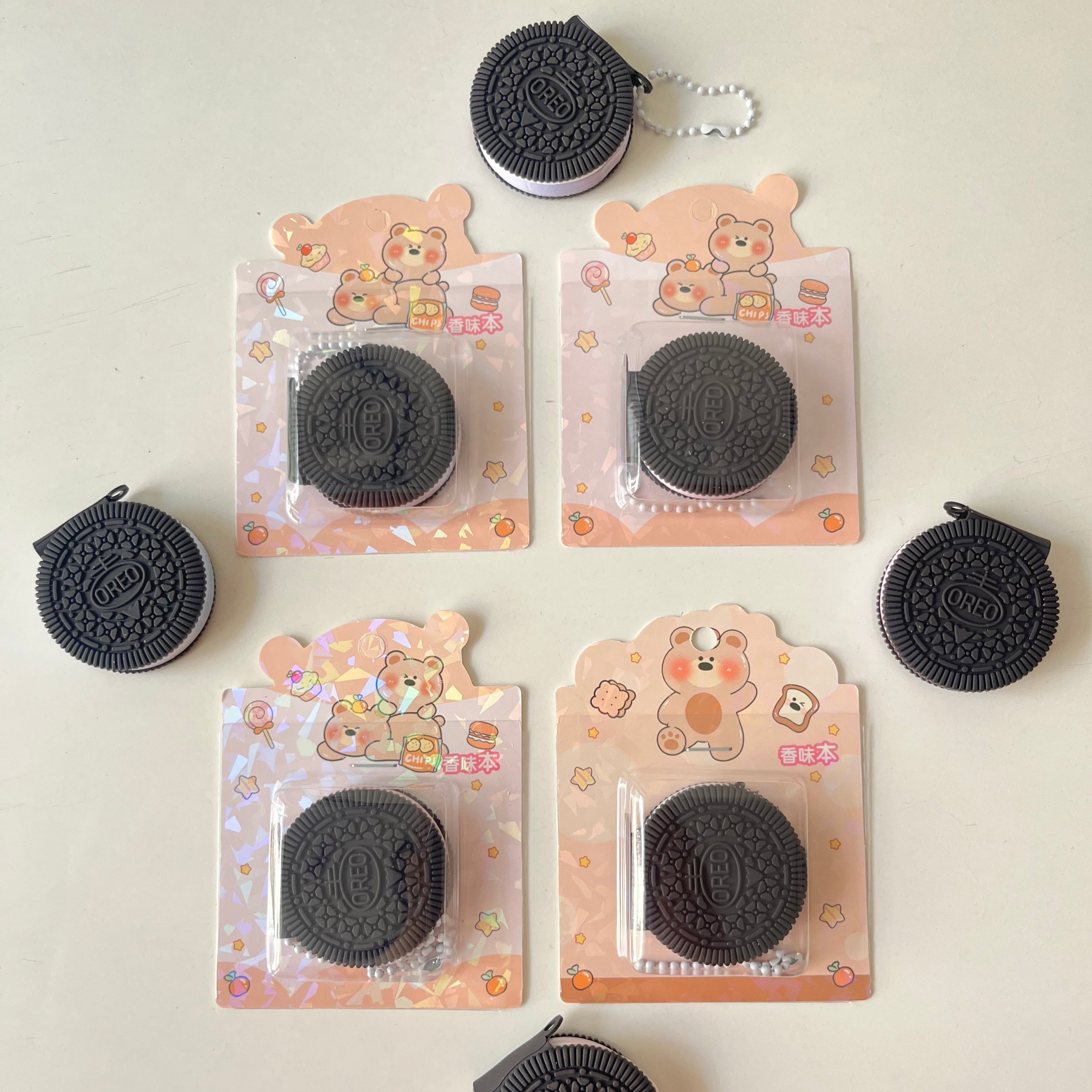 OreoMini: Scented Mini Oreo Keychain Diary Set Cute Compact Notebook for Notes & Gifting (2 Pcs)