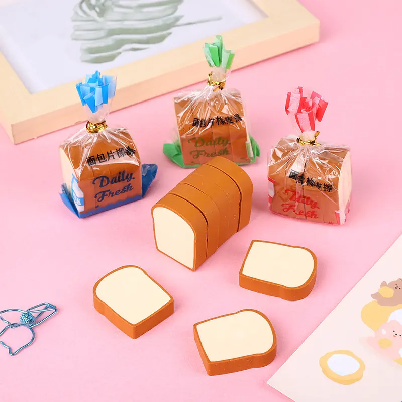 Loaf: 4 Piece Toast Bread Eraser Pack (Pack of 3)