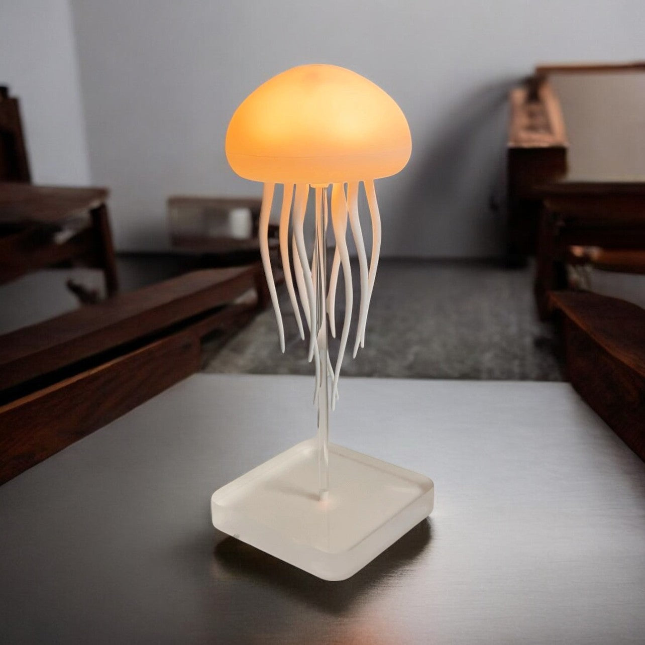 Jelly: TikTok Viral RGB Jellyfish Lamp with Voice Control & USB-C Rechargeable (Hanging + Base)