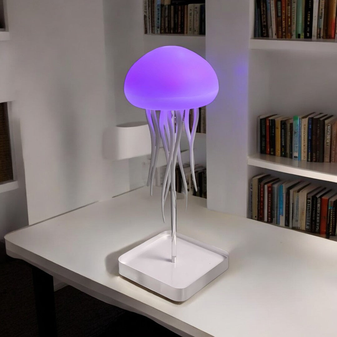 Jelly: TikTok Viral RGB Jellyfish Lamp with Voice Control & USB-C Rechargeable (Hanging + Base)