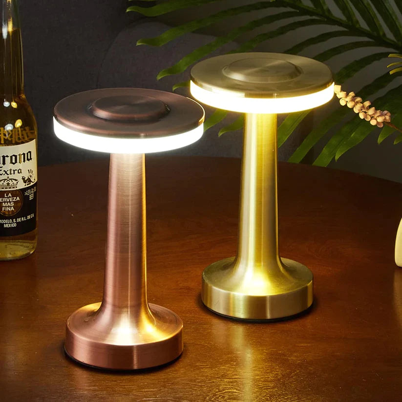 GleamBeam: Rechargeable Retro Bar Light with Touch Control, 3-Color Mo