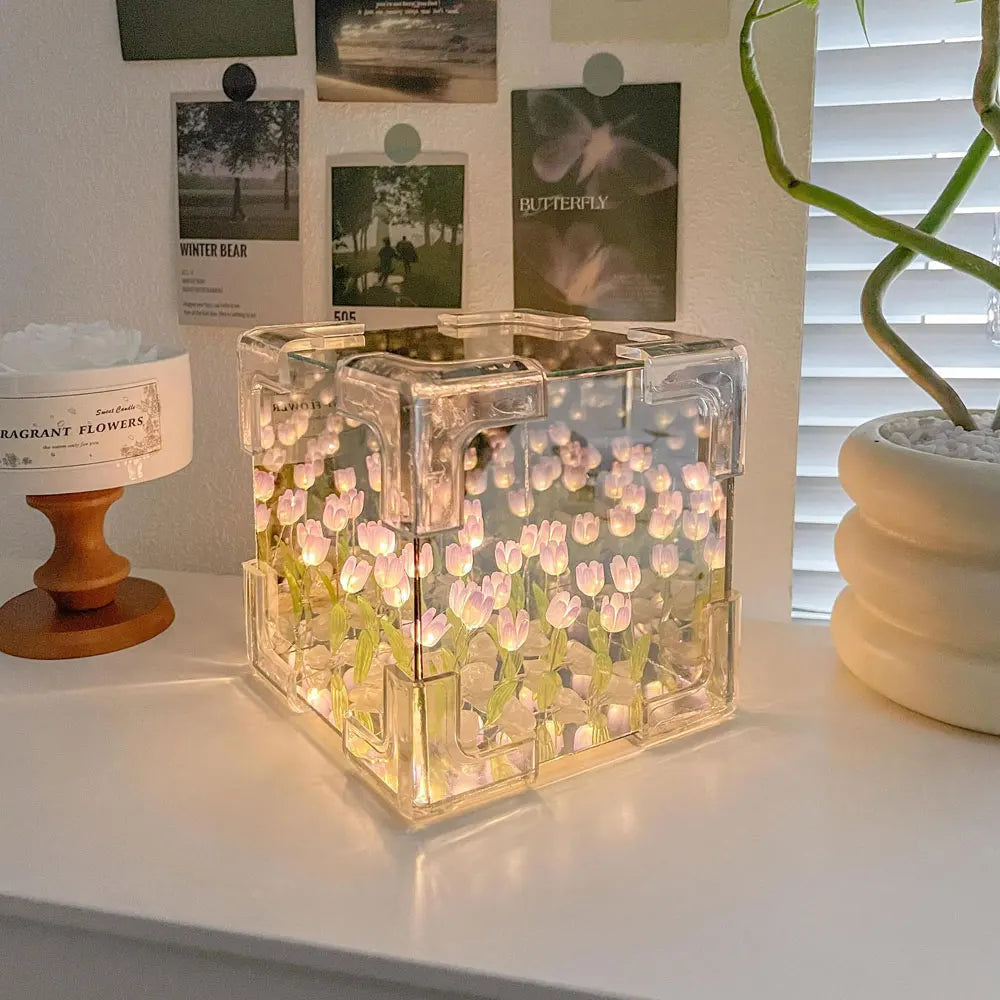 GlowCraft: Cute DIY Infinite Tulip Lamp