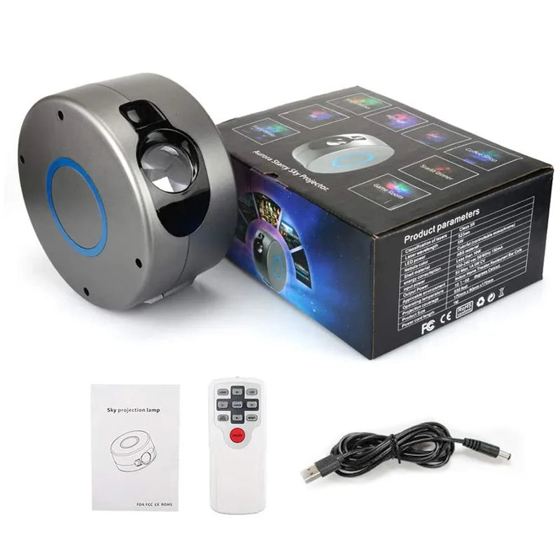 Halo: Upgraded Galaxy Projector with Rotating Lasers & Bluetooth Speaker (Type-C)