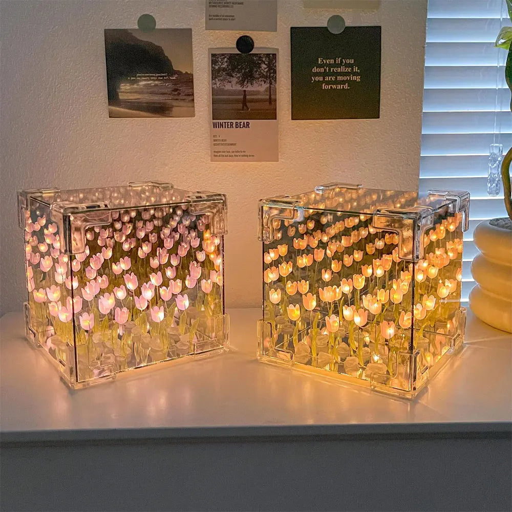 GlowCraft: Cute DIY Infinite Tulip Lamp