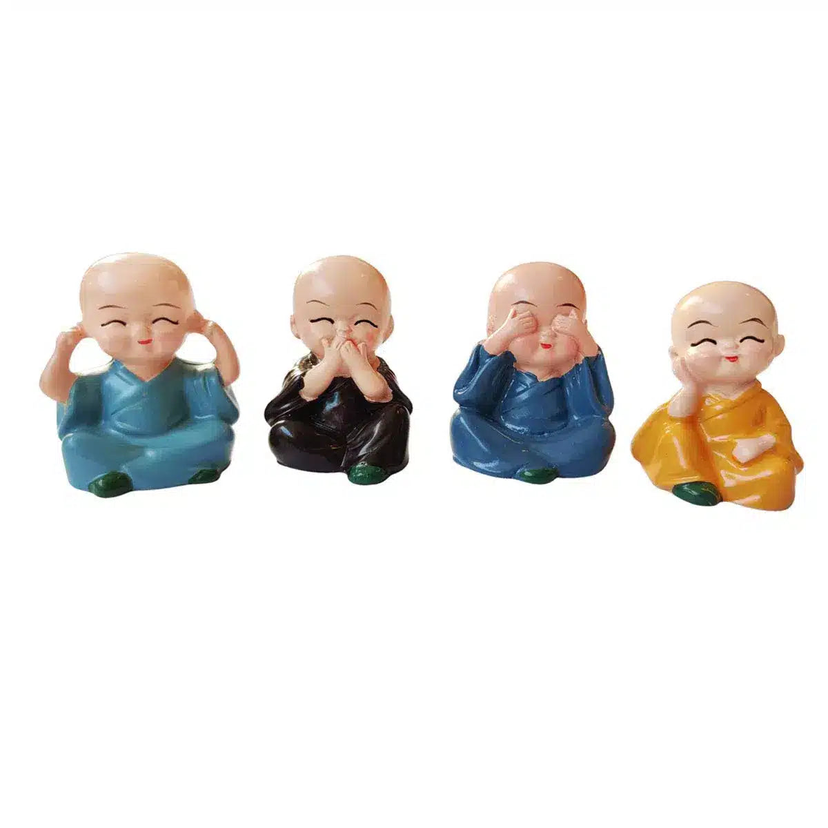 Bliss: Buddha Baby Monk Statues | Evergreen Gift Set (Set of 4)