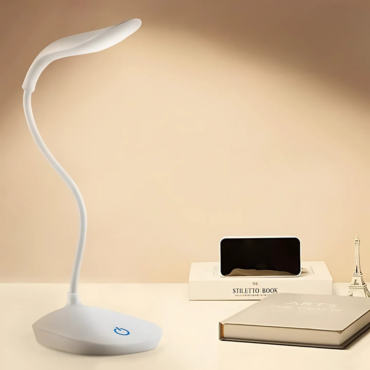 DeskBuddy: Foldable Rechargeable Desk Lamp with 3 Brightness Levels, LED Study Light with USB Charging for Students, Reading & Home Office