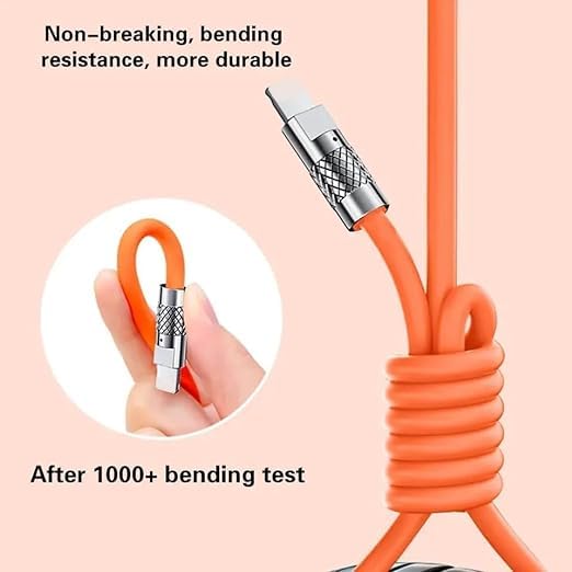 Flex: 3-In-1 Liquid Silicon Tangle-Free Fast Charge Cable (120W)